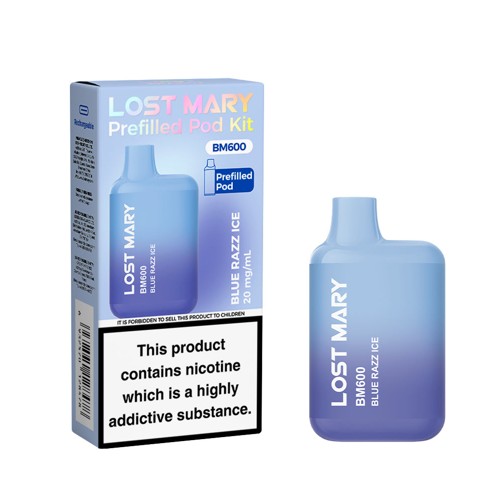 Lost Mary BM600 Pod Kit - Blue Razz Ice x10