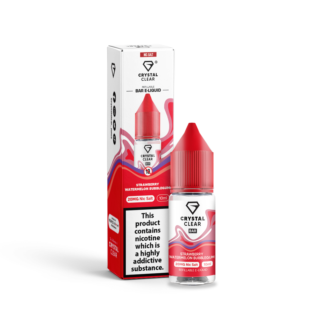 Crystal Clear Strawberry Watermelon Bubblegum Nic Salt x10