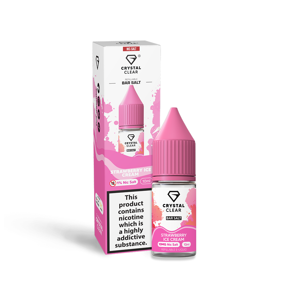 Crystal Clear Strawberry Ice Cream Nic Salt x10