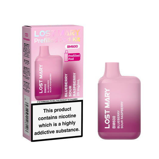 Lost Mary BM600 Pod Kit - Blueberry Sour Raspberry x10
