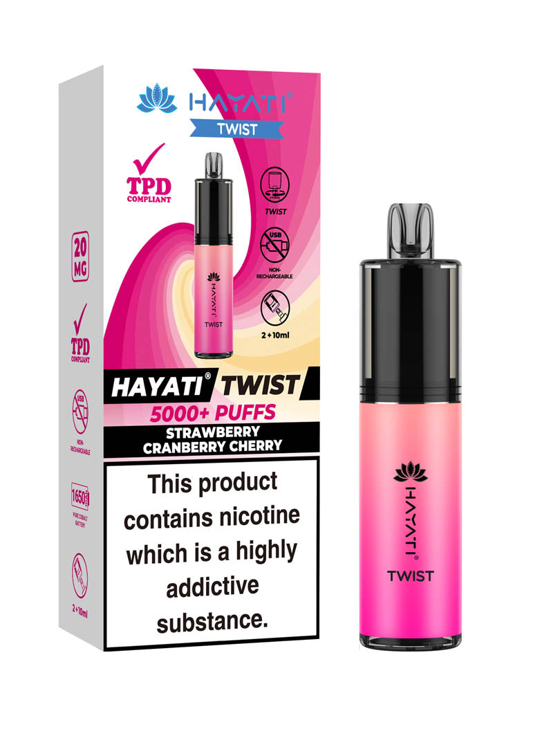 Hayati Twist 5000+ Strawberry Cranberry Cherry x5